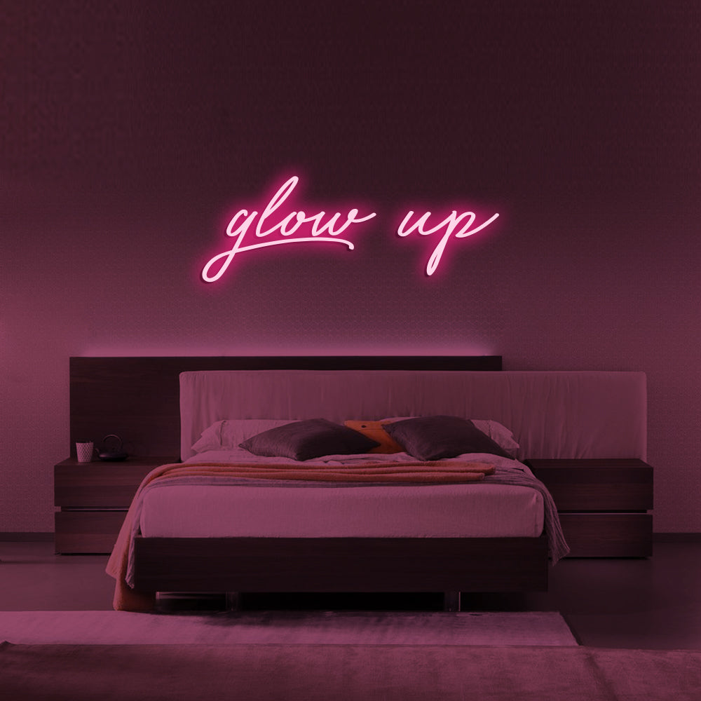 Glow Up LED Neon Sign in Hot Pink