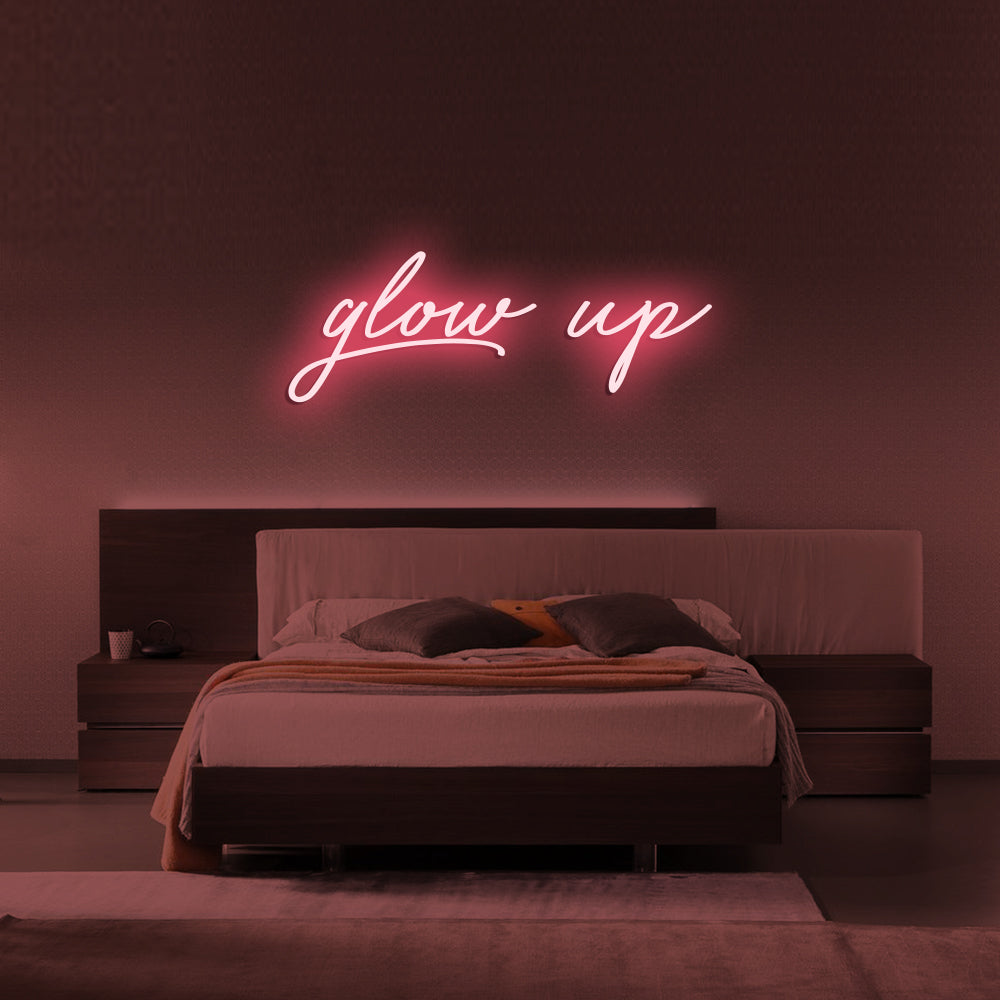 Glow Up LED Neon Sign in Light Pink
