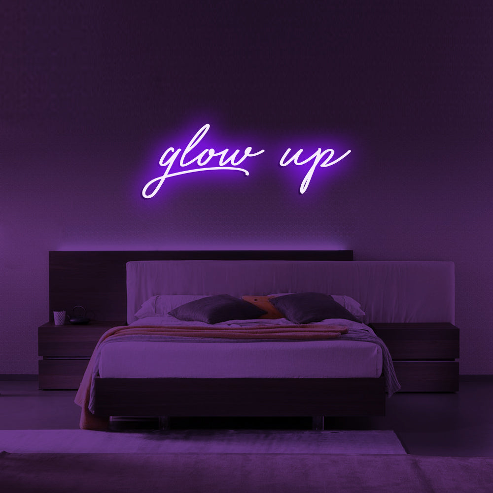 Glow Up LED Neon Sign in Purple