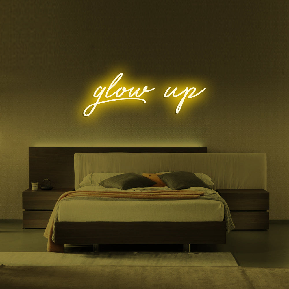 Glow Up LED Neon Sign in Yellow