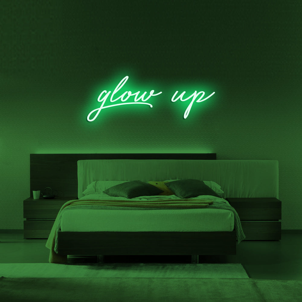 Glow Up LED Neon Sign in Green
