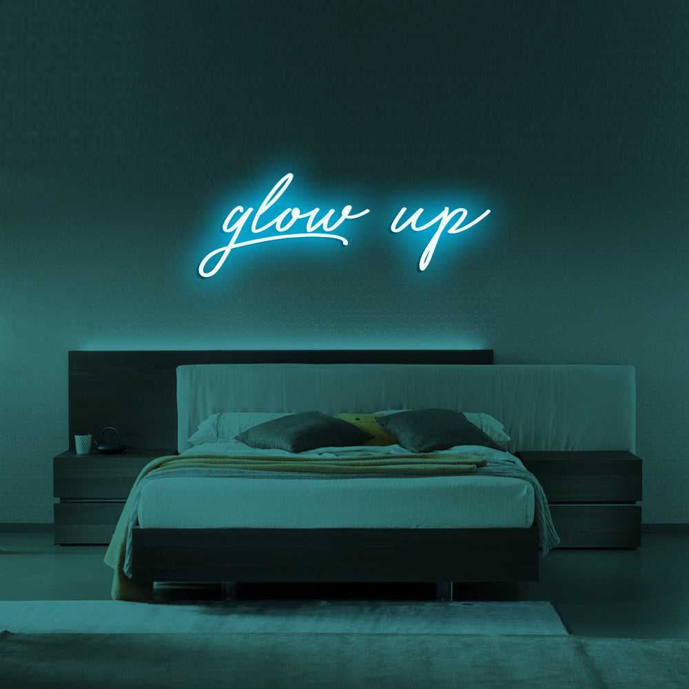 Glow Up LED Neon Sign in Ice Blue