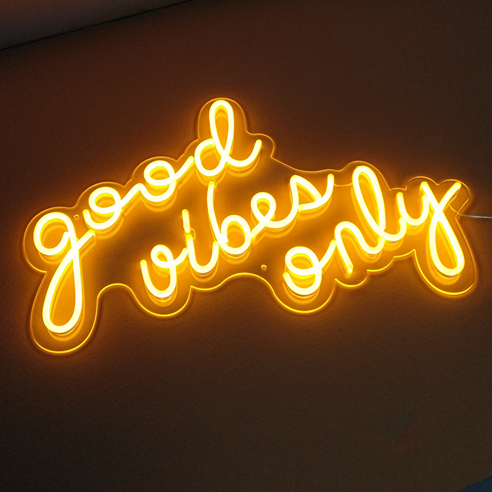 Good Vibes Only LED Neon Sign in Pink