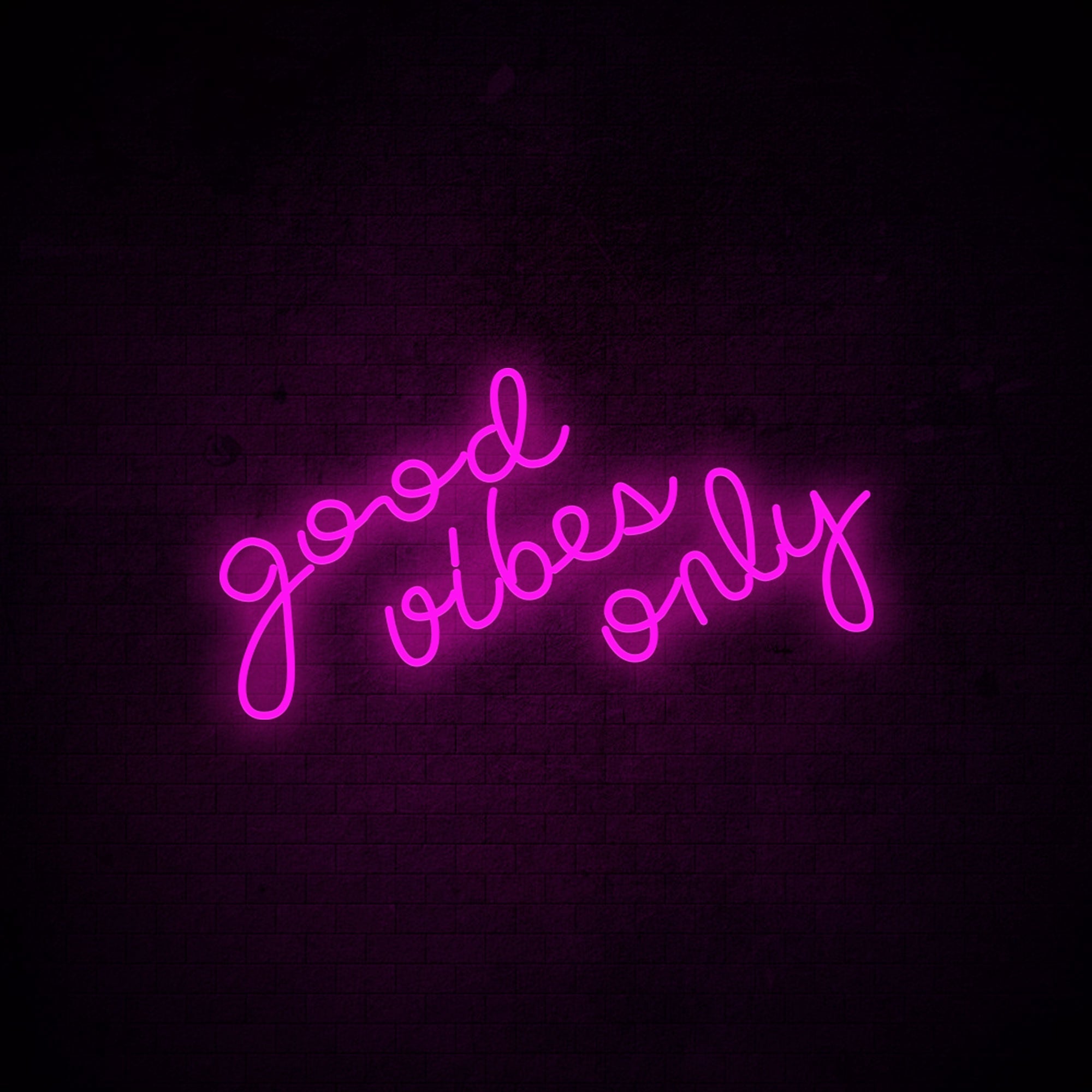 Good Vibes Only LED Neon Sign in Baby Pink