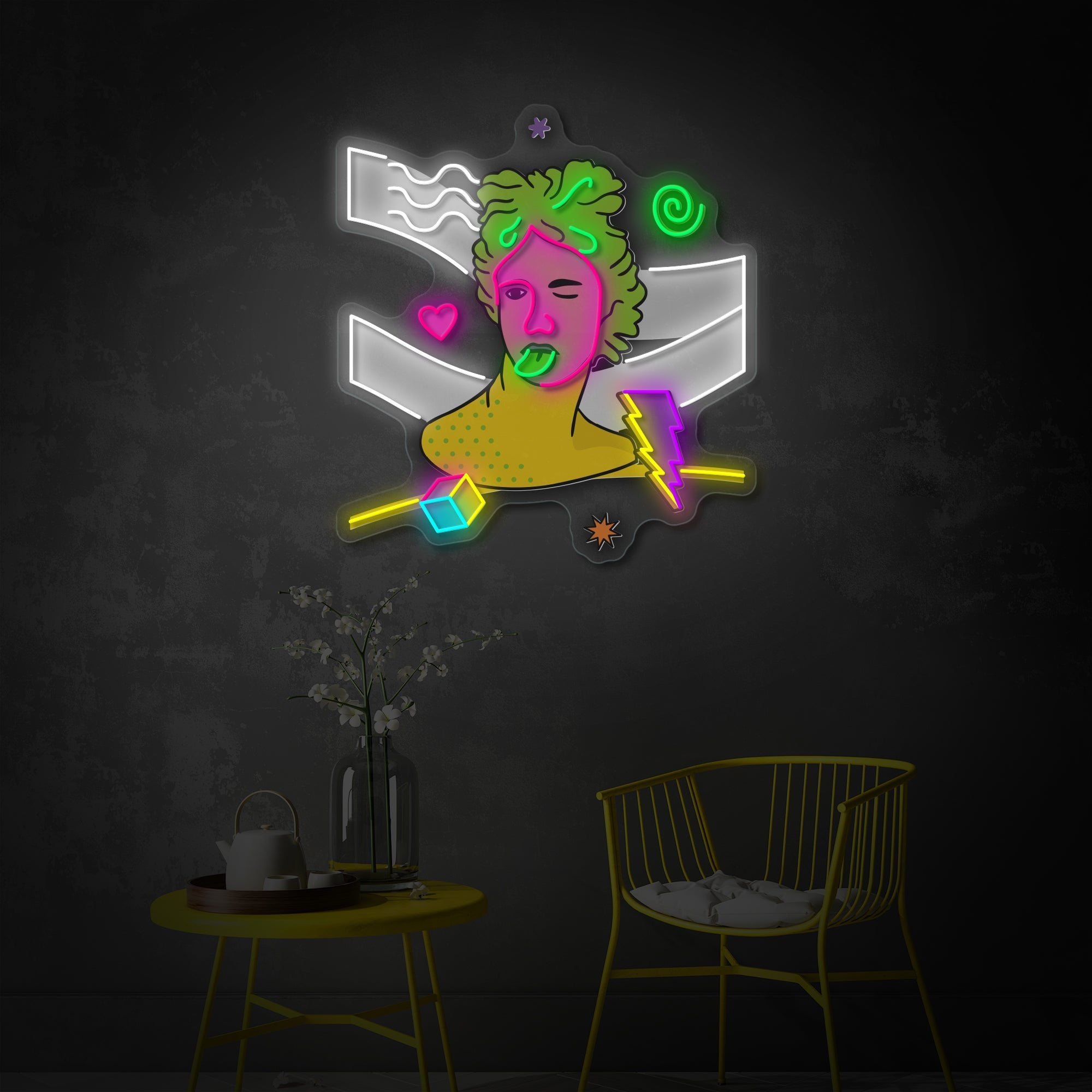 Greek Vaporwave LED Neon Sign | Aesthetic Wall Decor