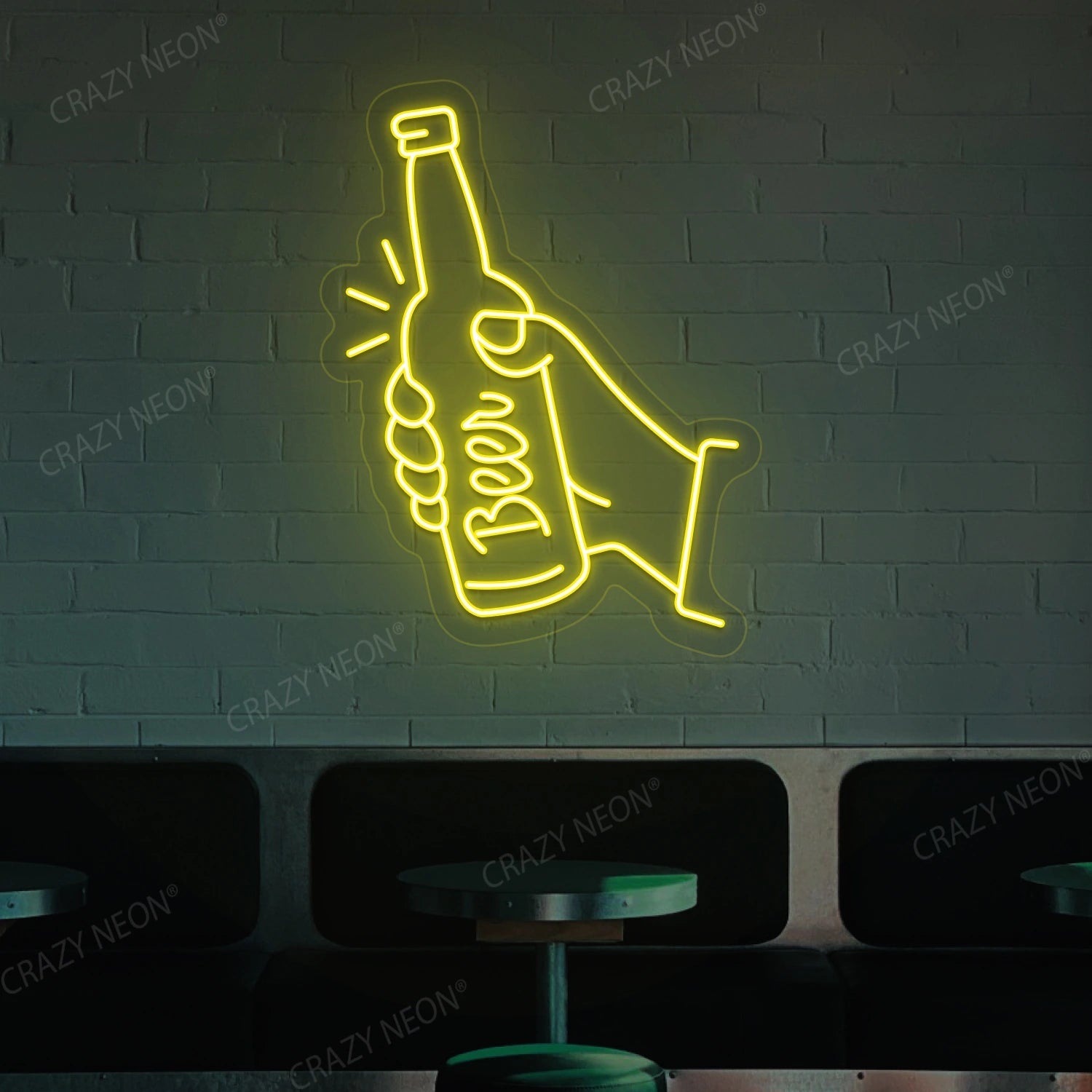 Hand Holding A Beer Neon Sign image 0