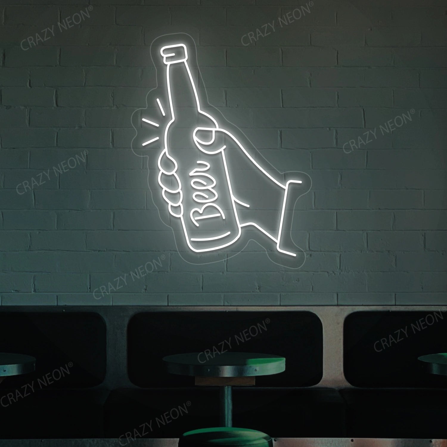 Hand Holding A Beer Neon Sign image 9