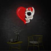 Melting Heart Skull LED Neon Sign | Gothic Pop Art