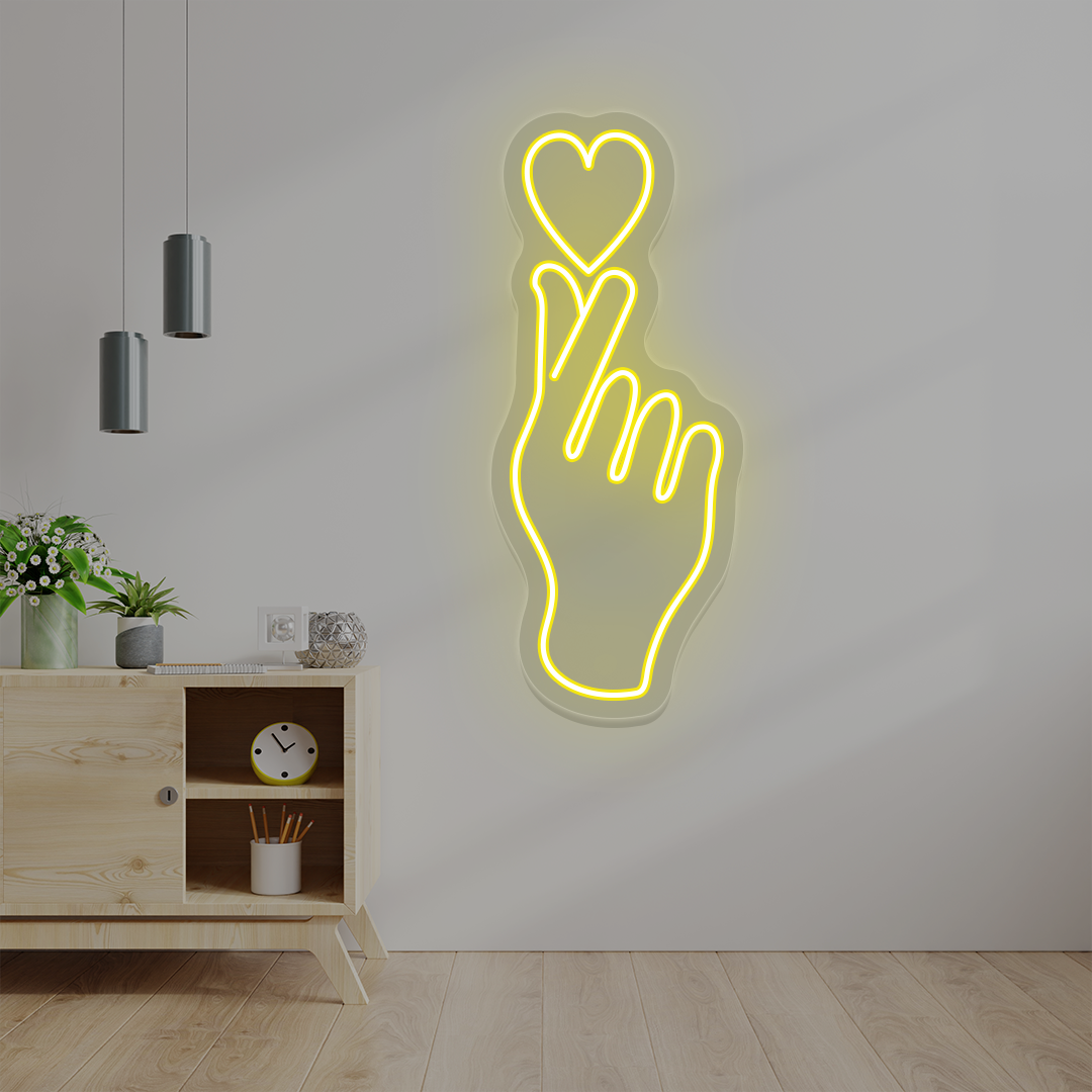 Heart On Fingers Love Neon Sign image 6