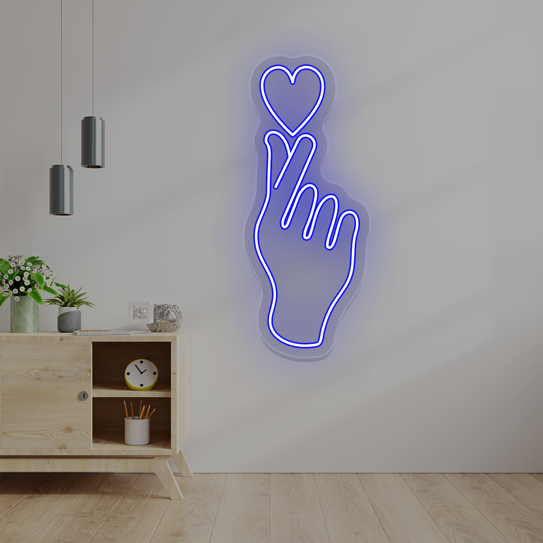 Heart On Fingers Love Neon Sign image 8