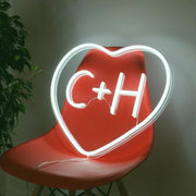 Heart Sign with Initials | LED Neon Sign image 0