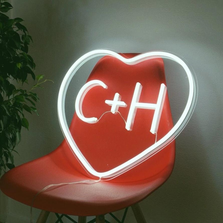 Heart Sign with Initials | LED Neon Sign image 0