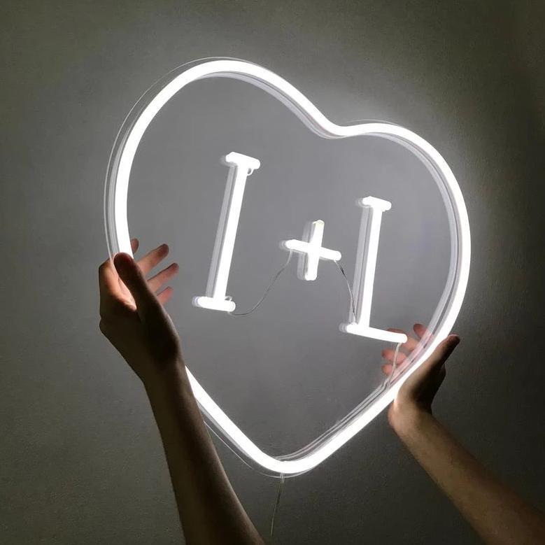 Heart Sign with Initials | LED Neon Sign image 1