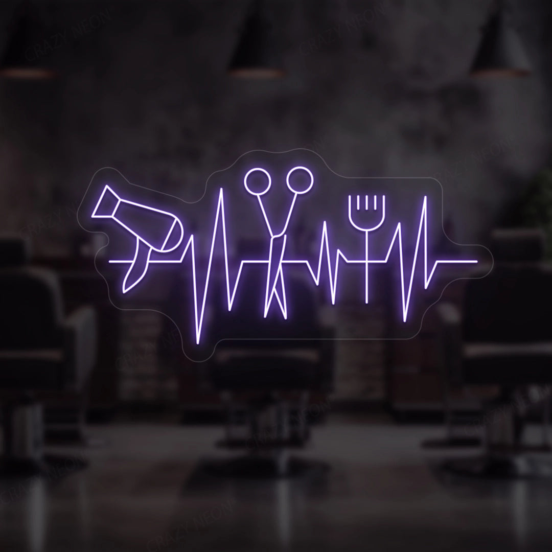 Heartbeat Hair Salon Neon Sign image 5