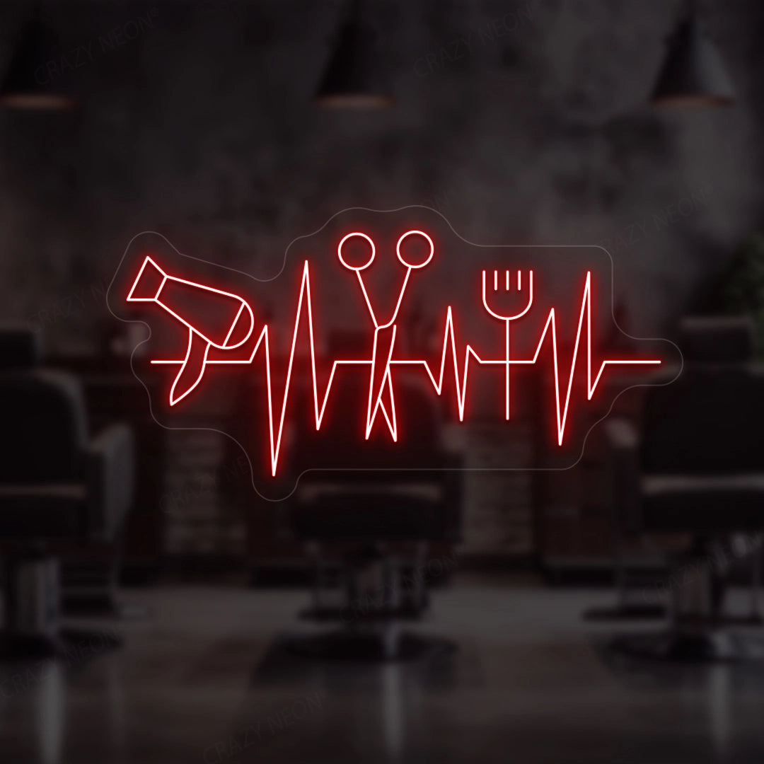 Heartbeat Hair Salon Neon Sign image 6