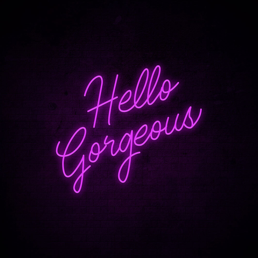Hello Gorgeous LED Neon Sign in Red