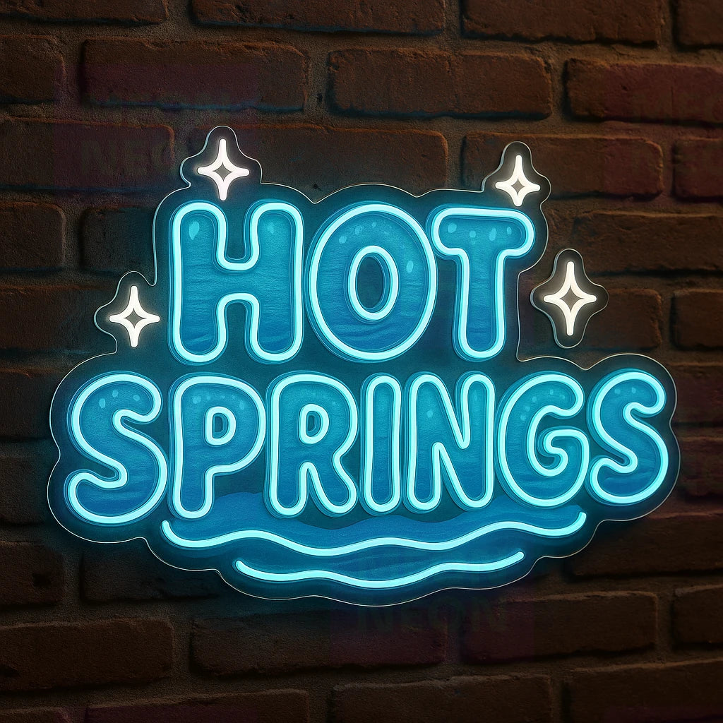 Hot Spring Sign Hot Springs Sparkle LED Neon Sign – MEON NEON