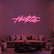 Hu$tle LED Neon Sign in Hot Pink