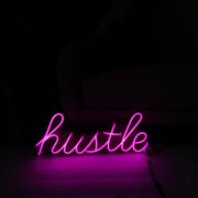 Hustle LED Neon Sign in Hot Pink