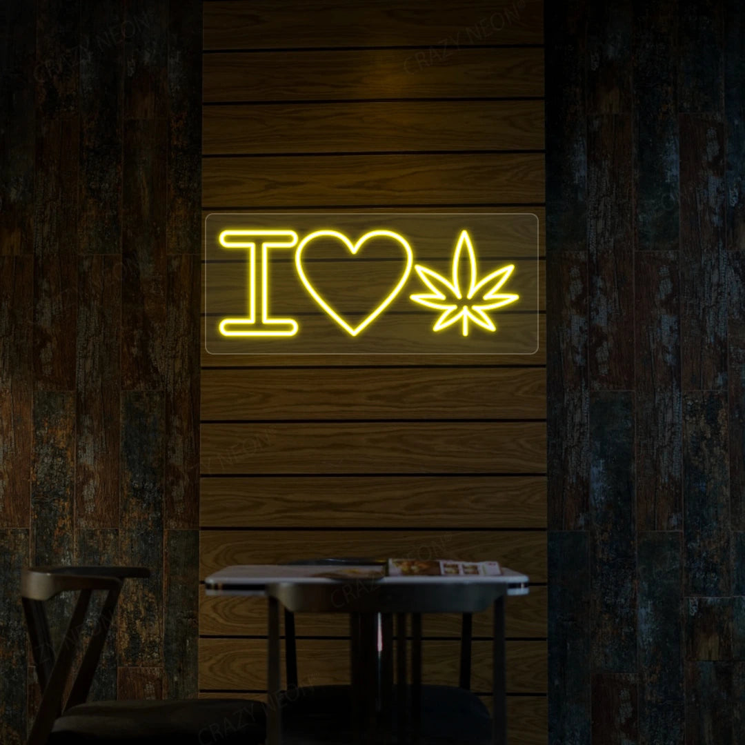 I Love Weed Neon Sign image 0