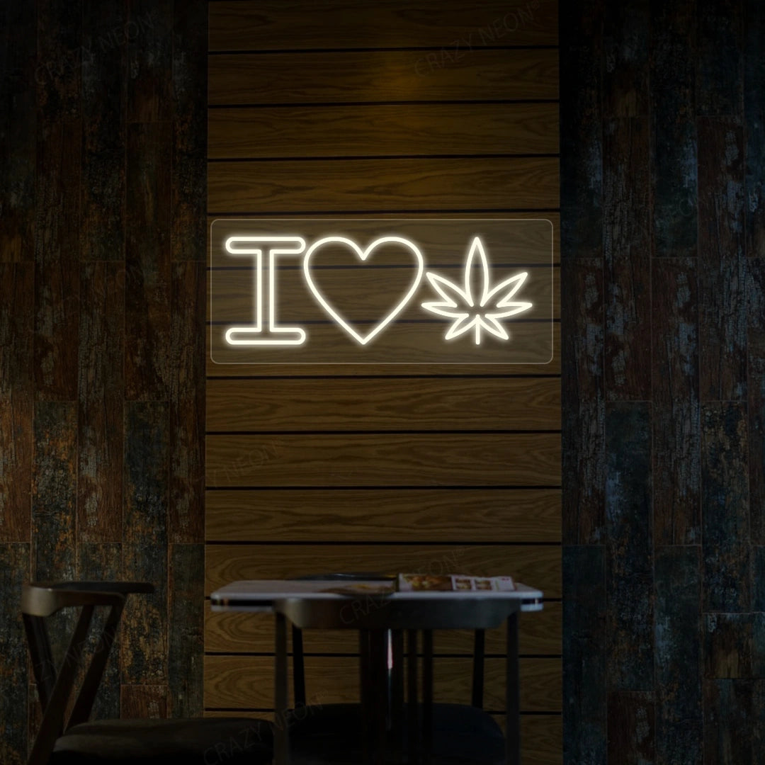 I Love Weed Neon Sign image 2