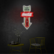 Retro Cola Arrow LED Neon Sign | Diner Wall Art