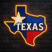 Illuminated Lone Star - Modern Texas Flag Neon Sign - MEON NEON