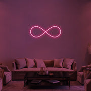 Infinity Symbol LED Neon Sign in Hot Pink