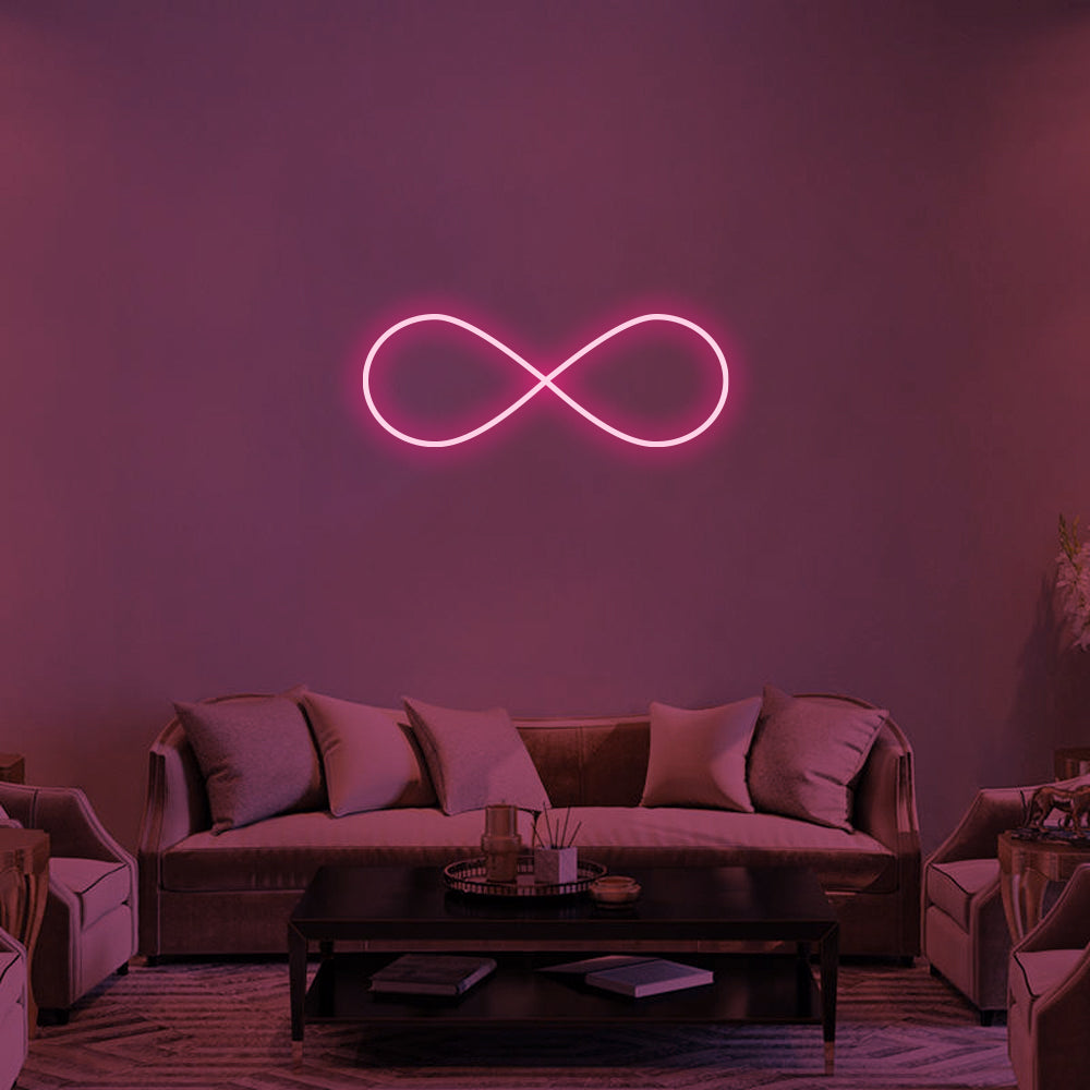 Infinity Symbol LED Neon Sign in Hot Pink