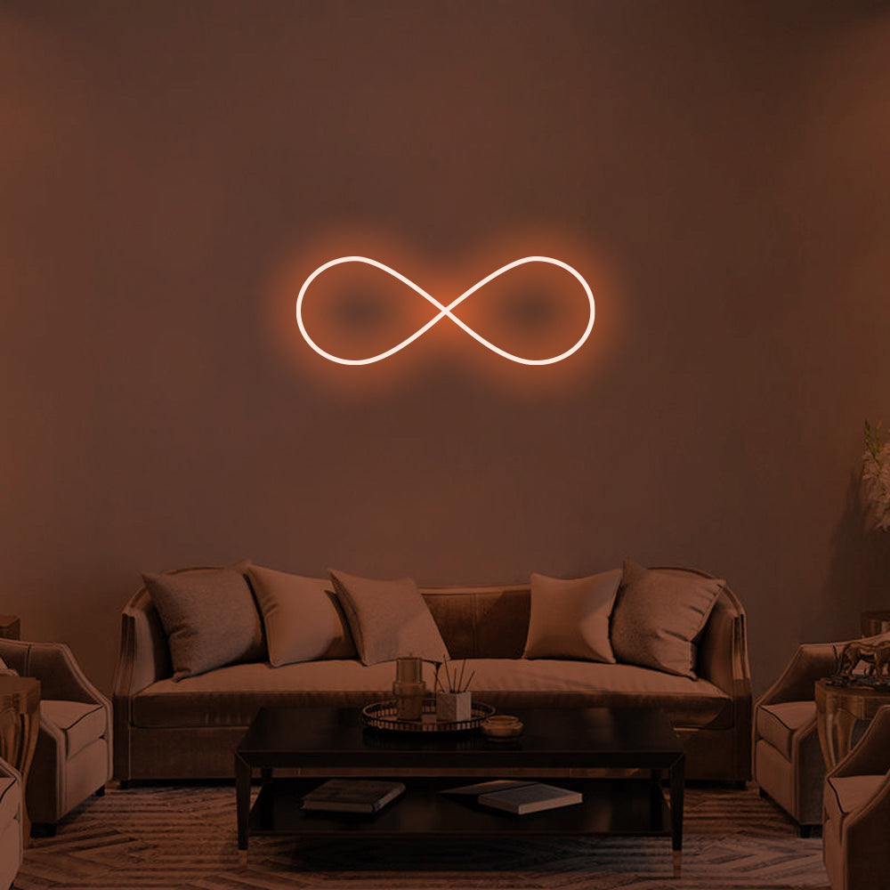Infinity Symbol LED Neon Sign in Orange