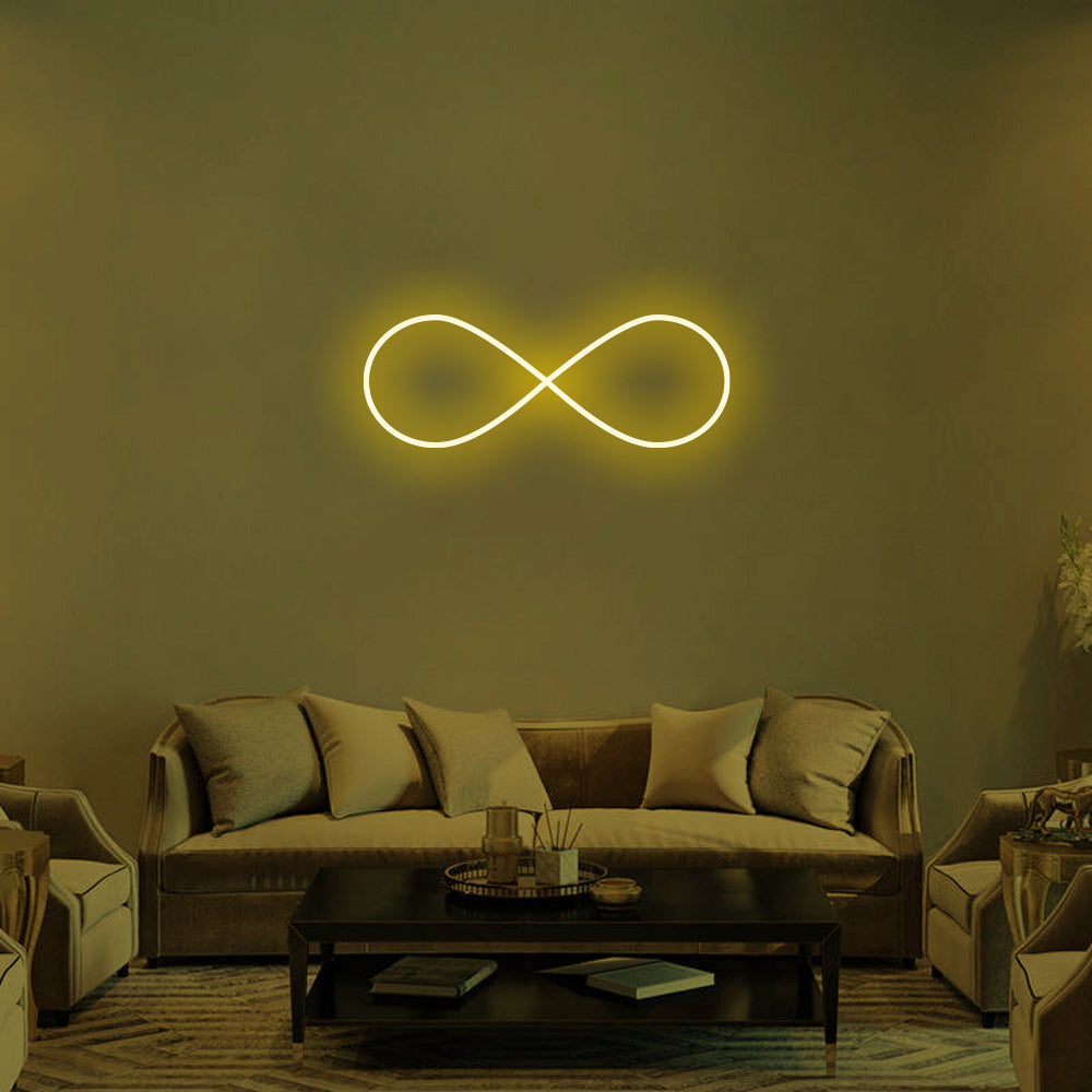 Infinity Symbol LED Neon Sign in Yellow