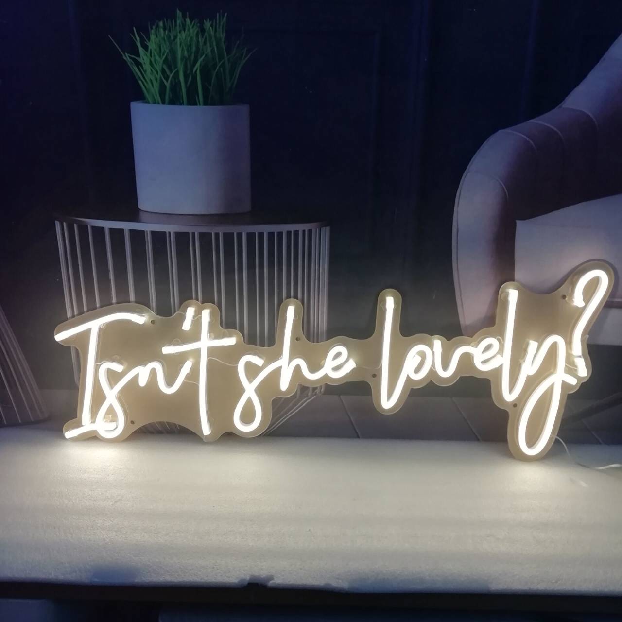 Isn't She Lovely LED Neon Sign in Baby Pink