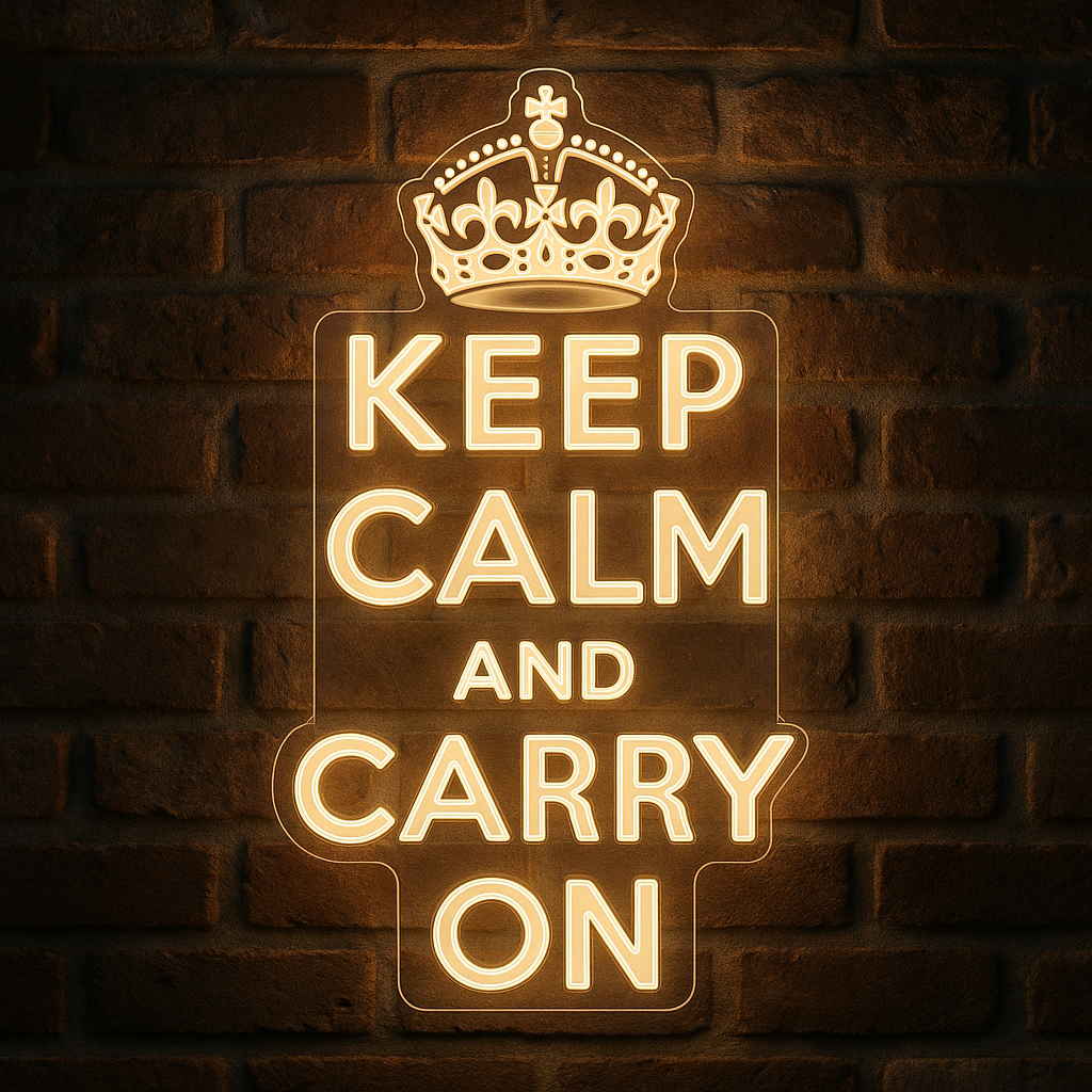 Keep Calm and Carry On LED Neon Sign