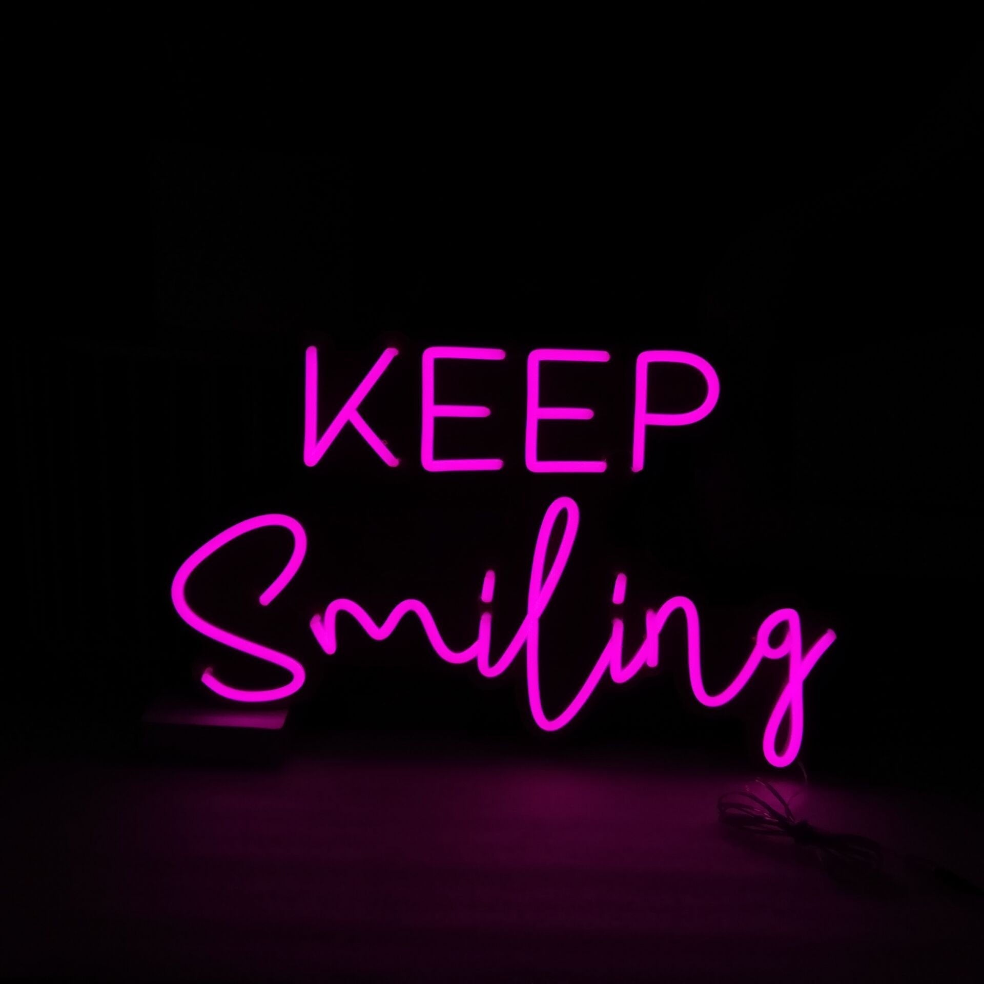 Keep Smiling LED Neon Sign