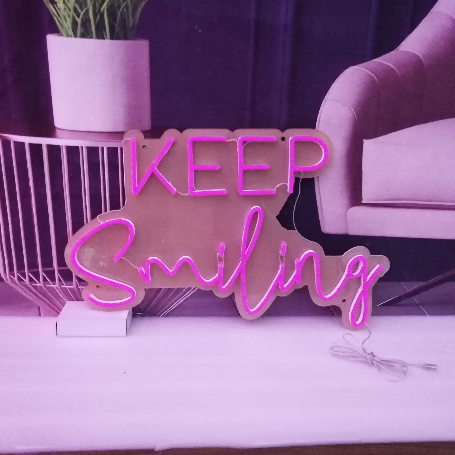 Keep Smiling LED Neon Sign