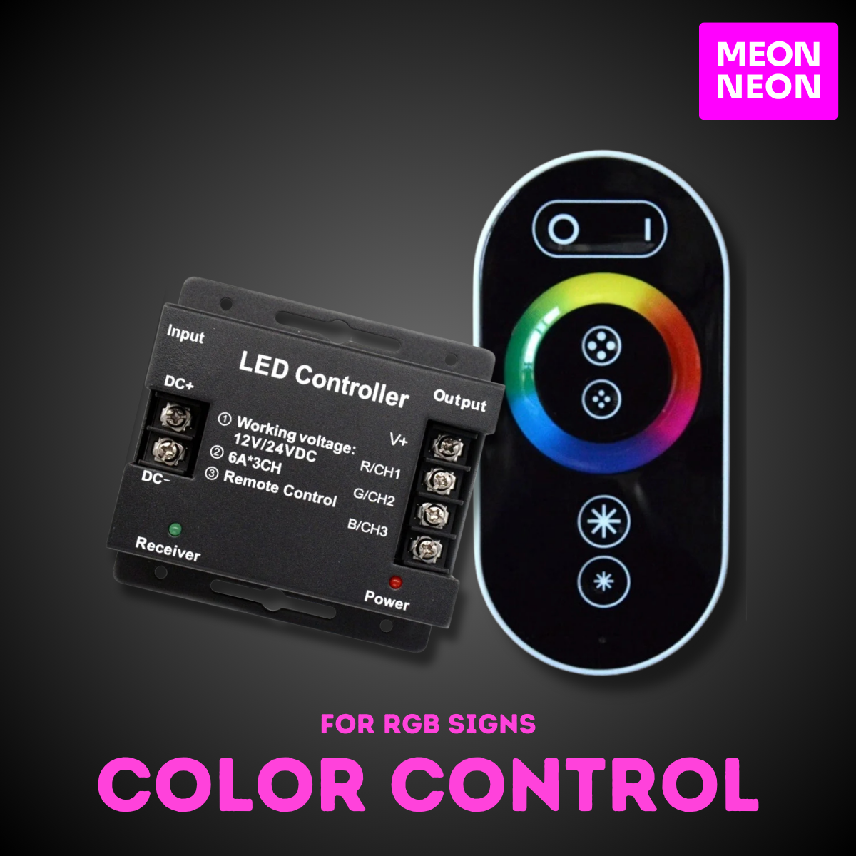 LED Remote Control & Receiver Bundle (RGB Model) - MEON NEON