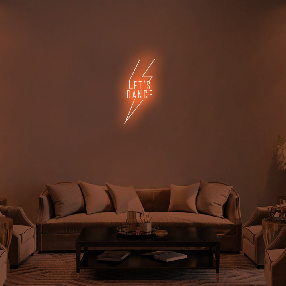 Let's Dance LED Neon Sign in Orange