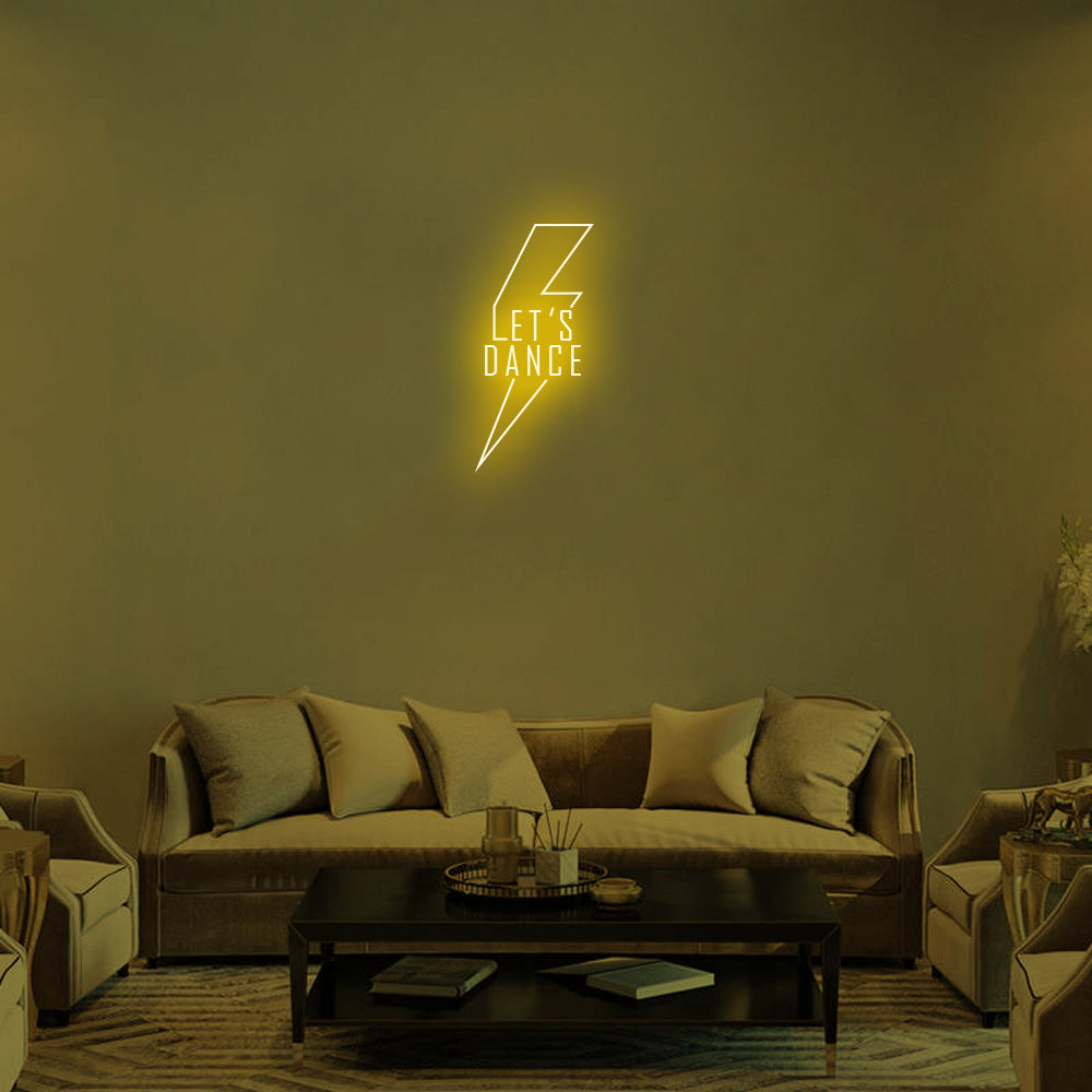 Let's Dance LED Neon Sign in Yellow
