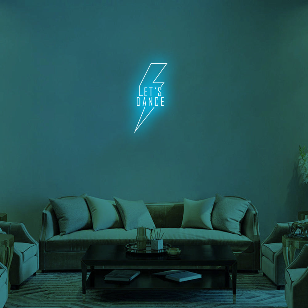 Let's Dance LED Neon Sign in Ice Blue