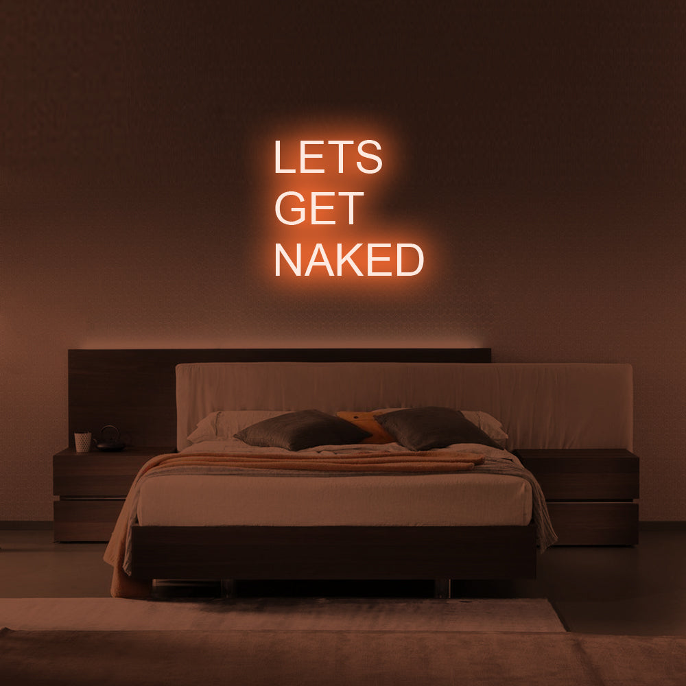 Let's Get Naked LED Neon Sign in Orange