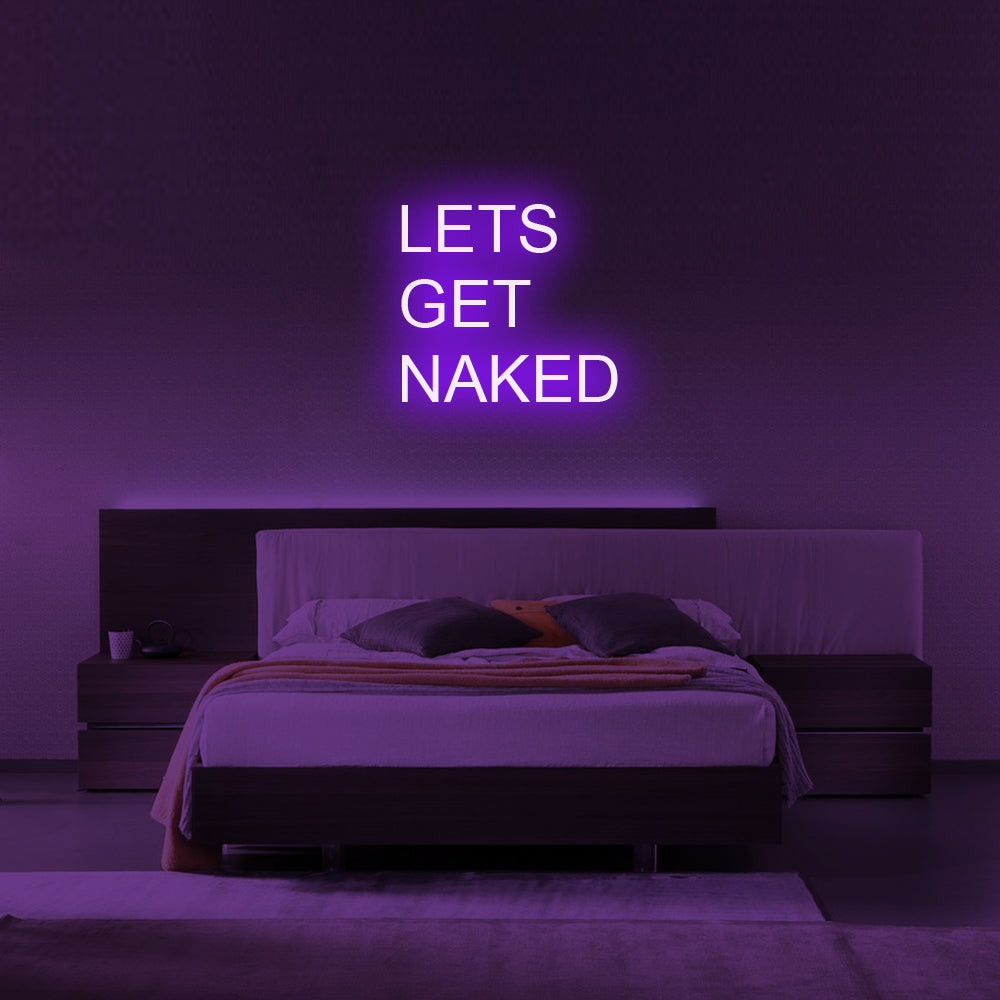 Let's Get Naked LED Neon Sign in Purple