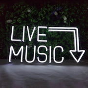 Live Music LED Neon Sign in Hot Pink