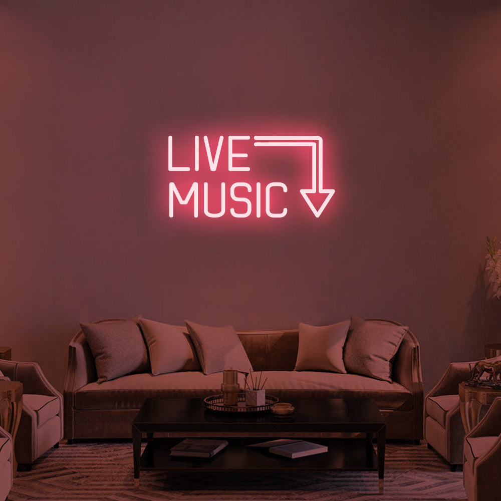Live Music LED Neon Sign in Warm White