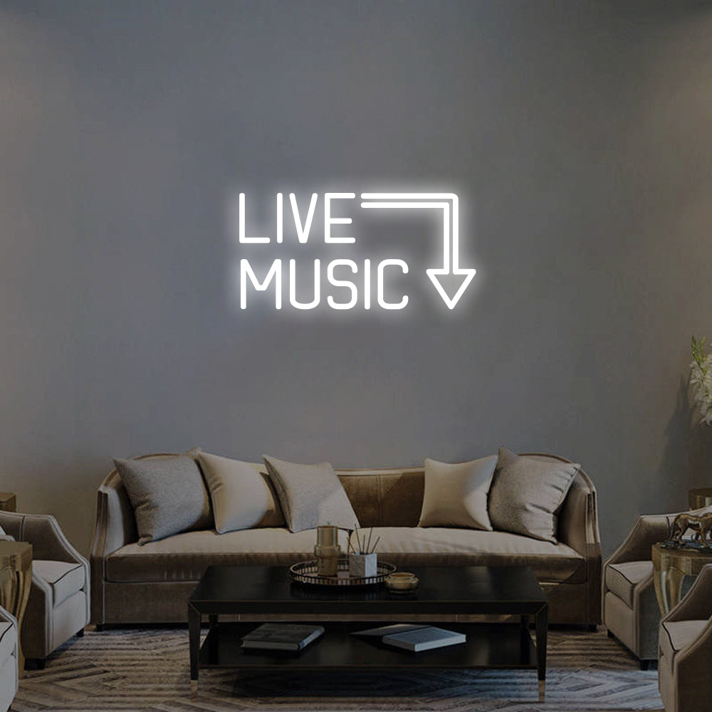 Live Music LED Neon Sign in Red