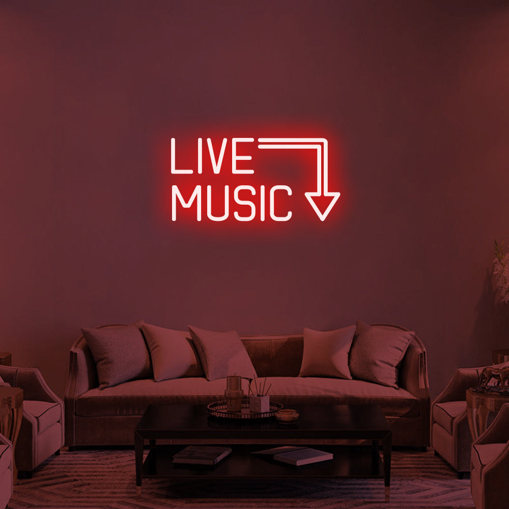 Live Music LED Neon Sign in Purple