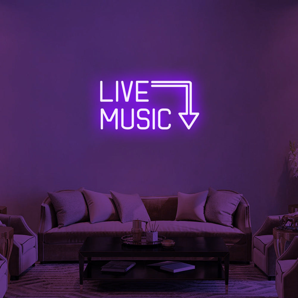 Live Music LED Neon Sign in Green