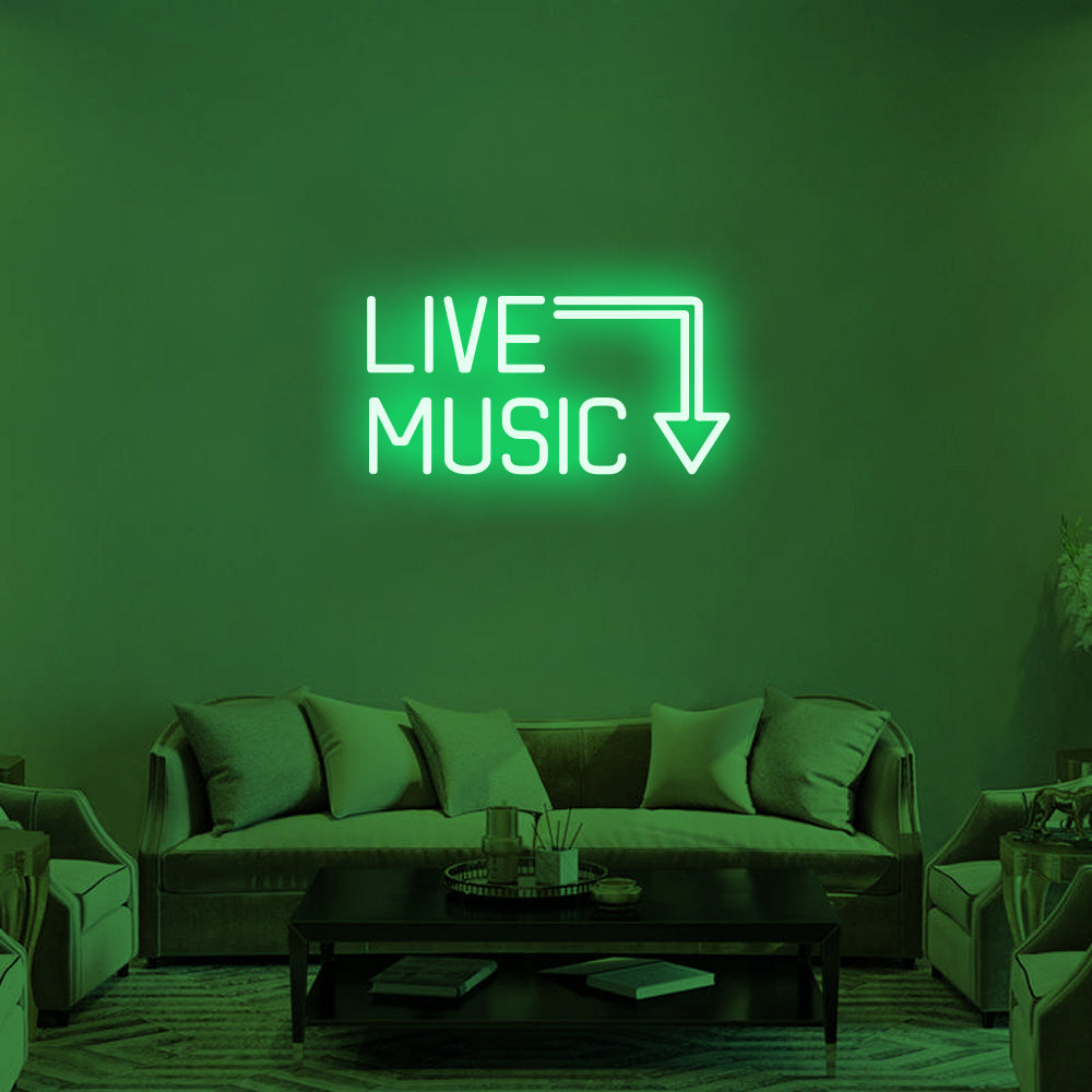 Live Music LED Neon Sign in Blue