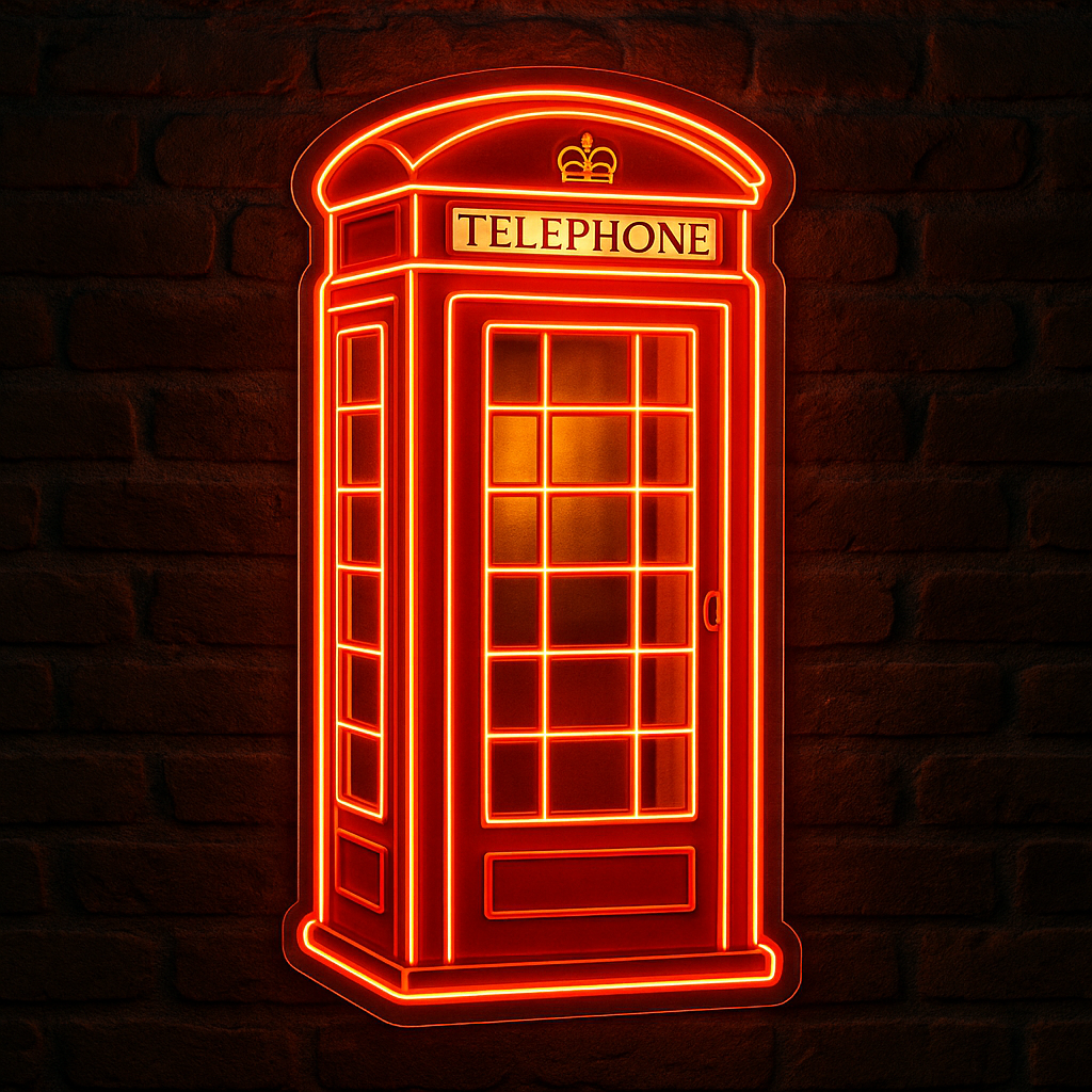London Phone Booth LED Neon Sign – MEON NEON