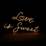 Love Is Sweet LED Neon Sign in Pink