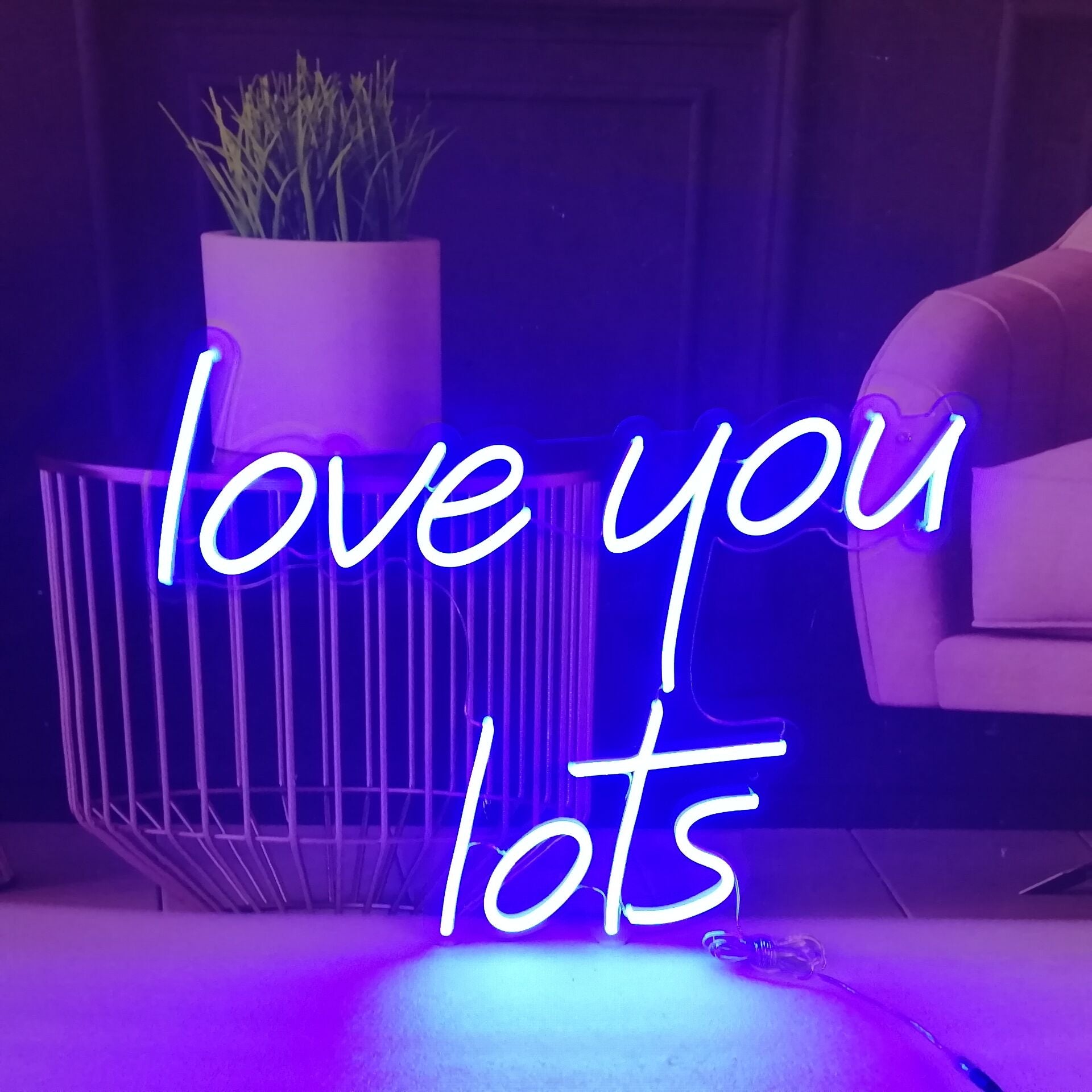 Love You Lots LED Neon Sign in Pink